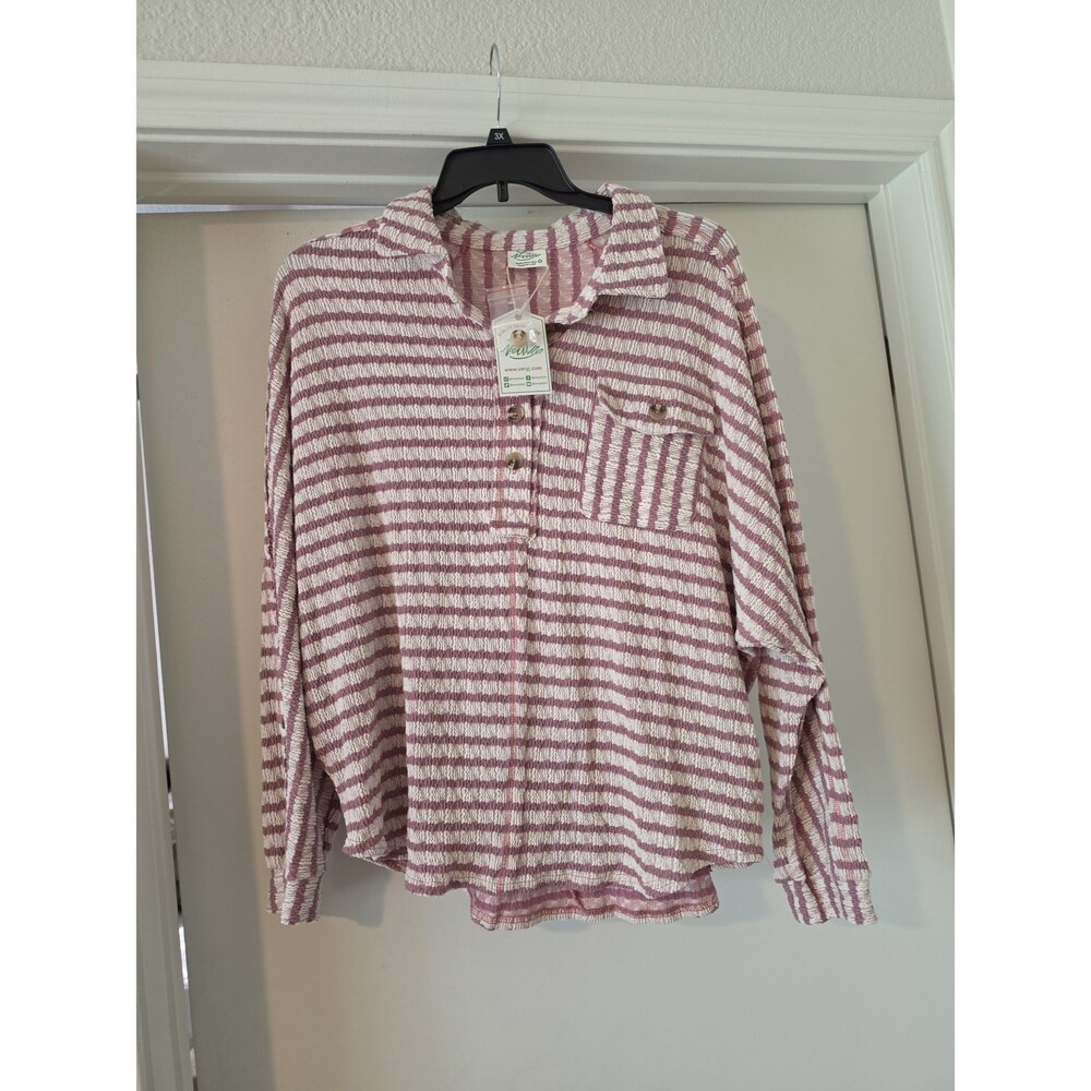 NWT Veryj Long Sleeve Shirt Sz M